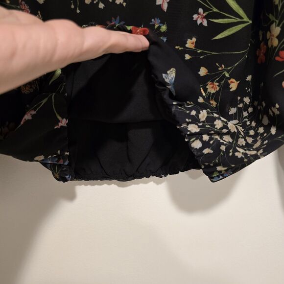 Alice + Olivia Floral Garden Top Size XS Butterfly Spring Blouse Peasant Designe - Picture 6 of 11